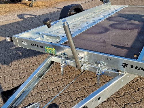 1,8to. Temared Autotransporter | Ladefläche 3,53x1,84m | CAR FLAT 3518 U 1,8T / kippbar Kurbelheber eingefahren
