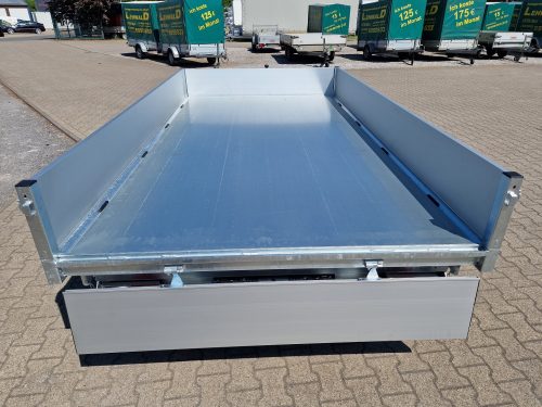 2,7to. SARIS Dreiseitenkipper | Kasteninnenmaße 306x1,70x0,30m | Hand+Elektropumpe