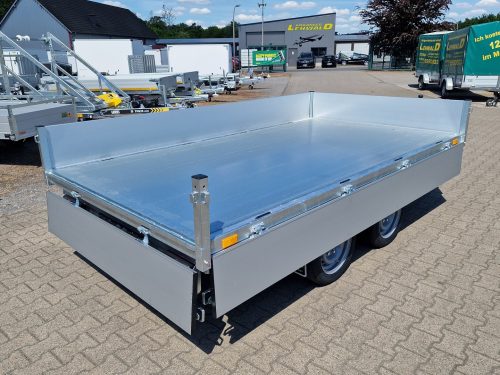 2,7to. SARIS Dreiseitenkipper | Kasteninnenmaße 306x1,70x0,30m | Hand+Elektropumpe