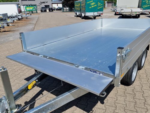 2,7to. SARIS Dreiseitenkipper | Kasteninnenmaße 306x1,70x0,30m | Hand+Elektropumpe