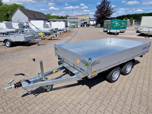 2,7to. SARIS Dreiseitenkipper | Kasteninnenmaße 306x1,70x0,30m | Hand+Elektropumpe