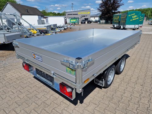 2,7to. SARIS Dreiseitenkipper | Kasteninnenmaße 306x1,70x0,30m | Hand+Elektropumpe