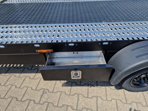 2,7to. LORRIES Autotransporter Tieflader | ALU Rahmen , Auffahrwinkel nur 5,5° | 450x200cm PLAXX27-4520 Staufach Seite Anhänger Lehwald Marl Verkauf