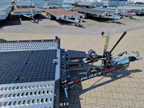 2,7to. LORRIES Autotransporter Tieflader | ALU Rahmen , Auffahrwinkel nur 5,5° | 450x200cm PLAXX27-4520 Winde und Handpumpe Anhänger Lehwald Marl Verkauf