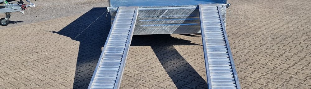 2Stck. Aluminium Auffahrrampen für SARIS Stahlkipper Rampen Auffahrschienen Anhänger Lehwald Marl Verkauf