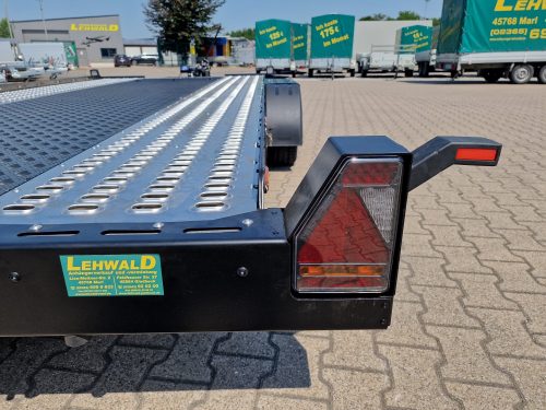 2,7to. LORRIES Autotransporter Tieflader | ALU Rahmen , Auffahrwinkel nur 5,5° | 450x200cm PLAXX27-4520 Heckleuchte LED Anhänger Lehwald Marl Verkauf