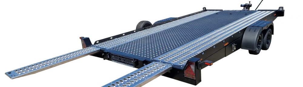 2,7to. LORRIES Autotransporter Tieflader | ALU Rahmen , Auffahrwinkel nur 5,5° | 450x200cm PLAXX27-4520 niedriger Kippwinkel Anhänger Lehwald Marl Verkauf
