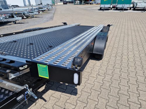 2,7to. LORRIES Autotransporter Tieflader | ALU Rahmen , Auffahrwinkel nur 5,5° | 450x200cm PLAXX27-4520 Begrenzungslicht LED Anhänger Lehwald Marl Verkauf