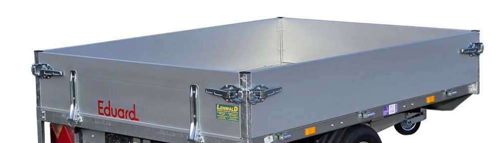 750kg EDUARD Hochlader | ungebremst / gebremst | Kasteninnenmaße 2,01x1,45x0,30m Heck schräg