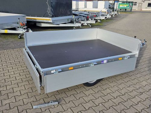 750kg EDUARD Hochlader | ungebremst / gebremst | Kasteninnenmaße 2,01x1,45x0,30m Heck und Seite geöffnet