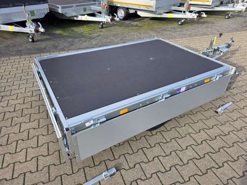 750kg EDUARD Hochlader | ungebremst / gebremst | Kasteninnenmaße 2,01x1,45x0,30m Bordwände abgeklappt