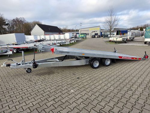 3,0to. Temared Autotransporter | Ladefläche 5,00x2,07m mittig ALUBODEN | CARKEEPER 4820 S 3T / kippbar  gekippt von Seite
